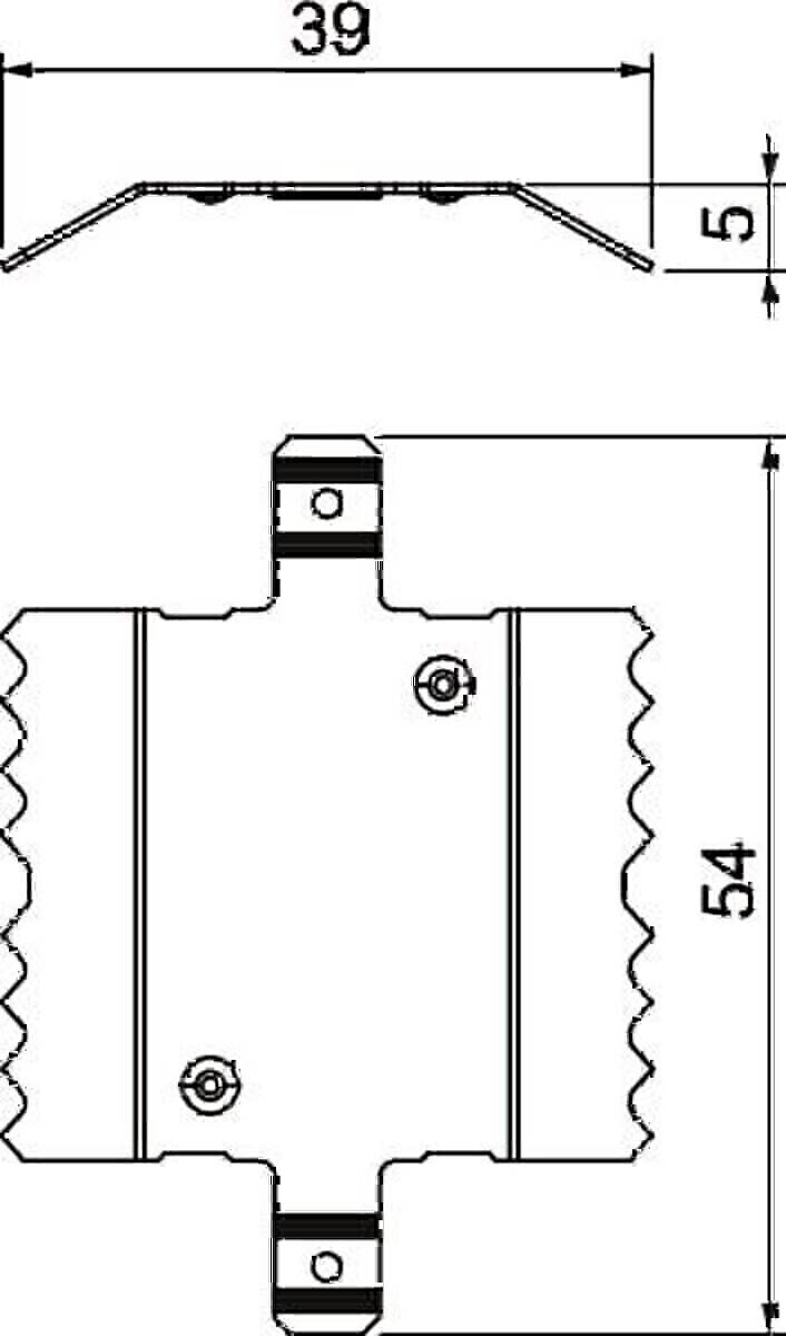 Eine detaillierte technische Zeichnung zeigt eine Seitenansicht eines Zahnrads mit als 54 beschrifteten Zahnabmessungen.