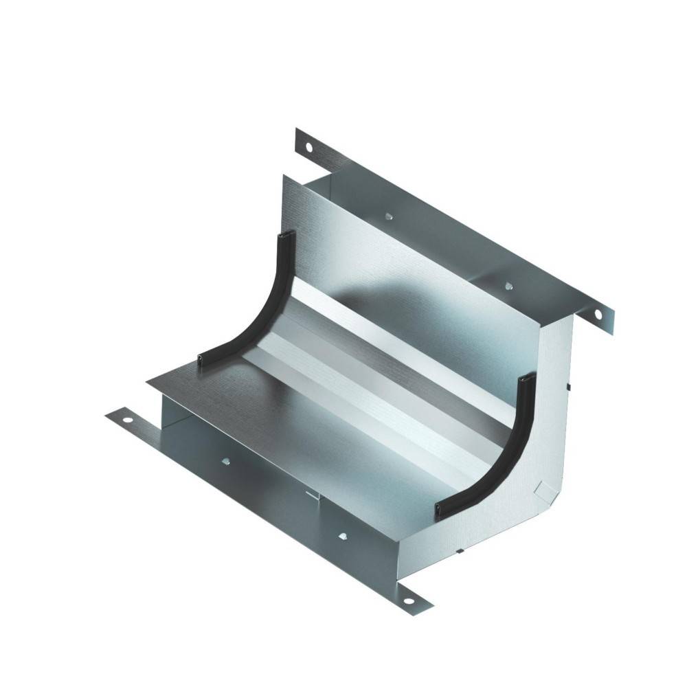 Eine Kabelrinne aus Metall mit vertikalen Seitenwänden und flachem Boden, entwickelt zur Unterstützung und Führung von Kabeln in industriellen Umgebungen.