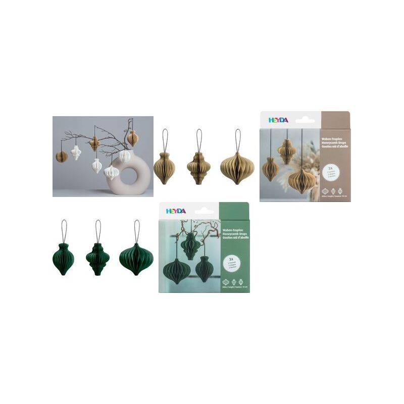 HEYDA Wabendekor-Set "Waben-Tropfen", natur