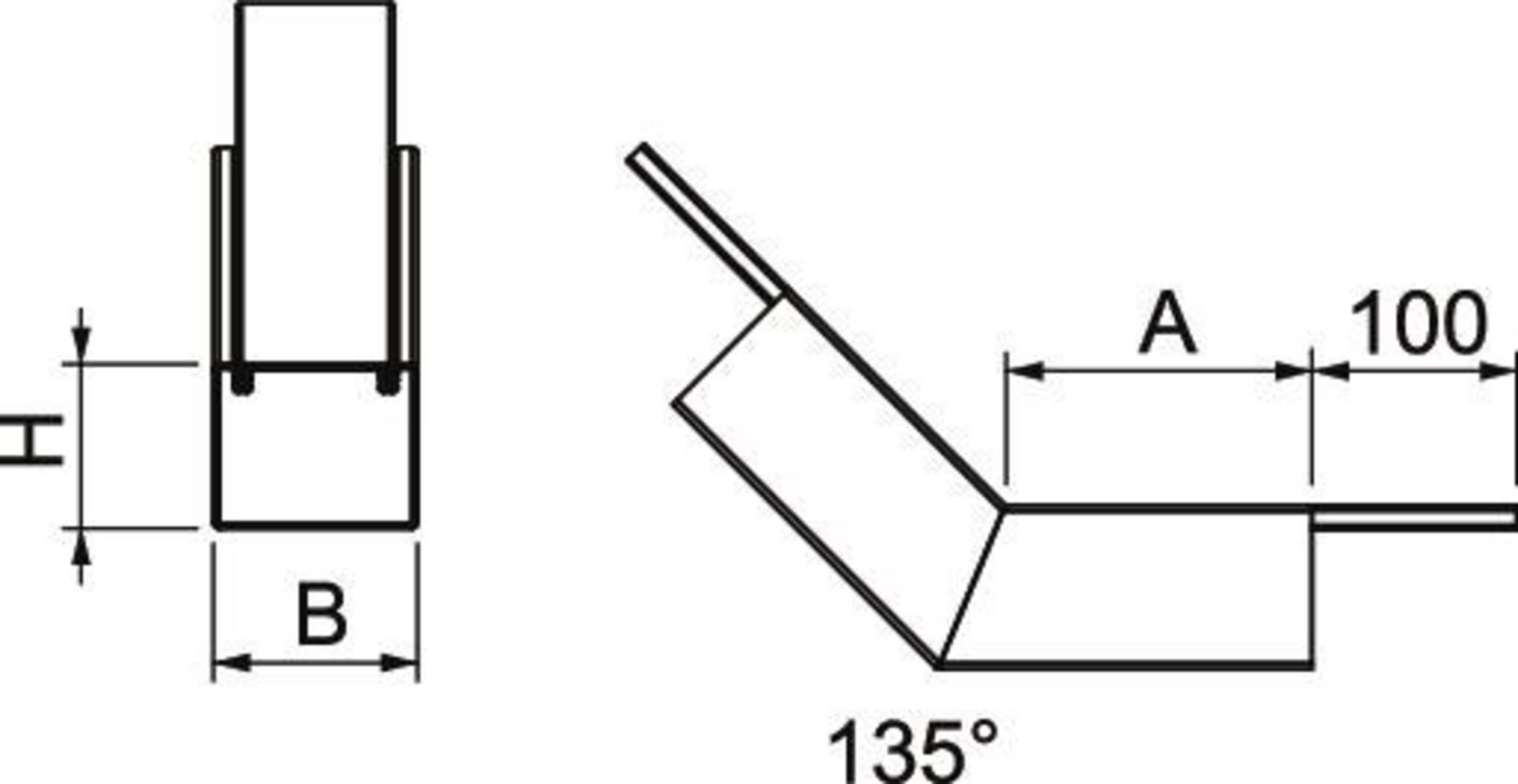 OBO Bettermann Bogen 45, steigend PLM BR 0810 FS