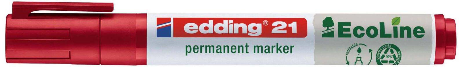 edding 21 EcoLine Permanentmarker 1.5 - 3.0 mm Rot 4-21002