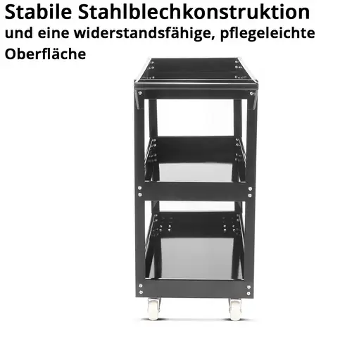 STAHLWERK Werkzeugwagen mit 200 kg Tragkraft mit 3 Ladeflächen und Lochleiste STAHLWERK Werkzeugwagen mit 200 kg Tragkraft mit 3 Ladeflächen und Lochleiste
