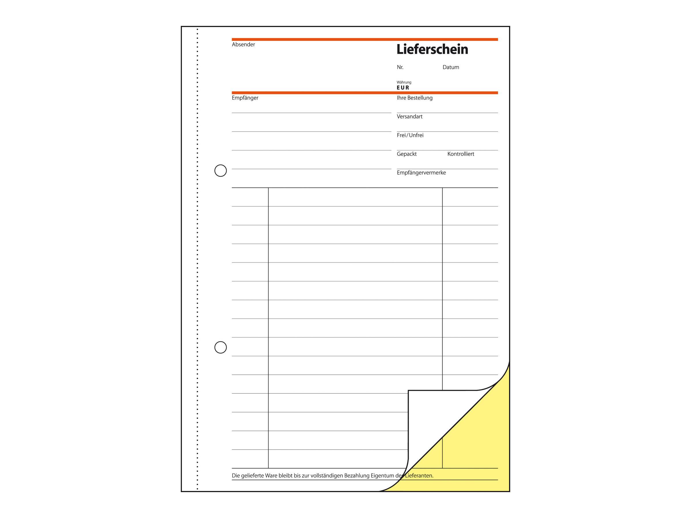 Sigel - Lieferliste - 40 Blatt - A5 - Kopie
