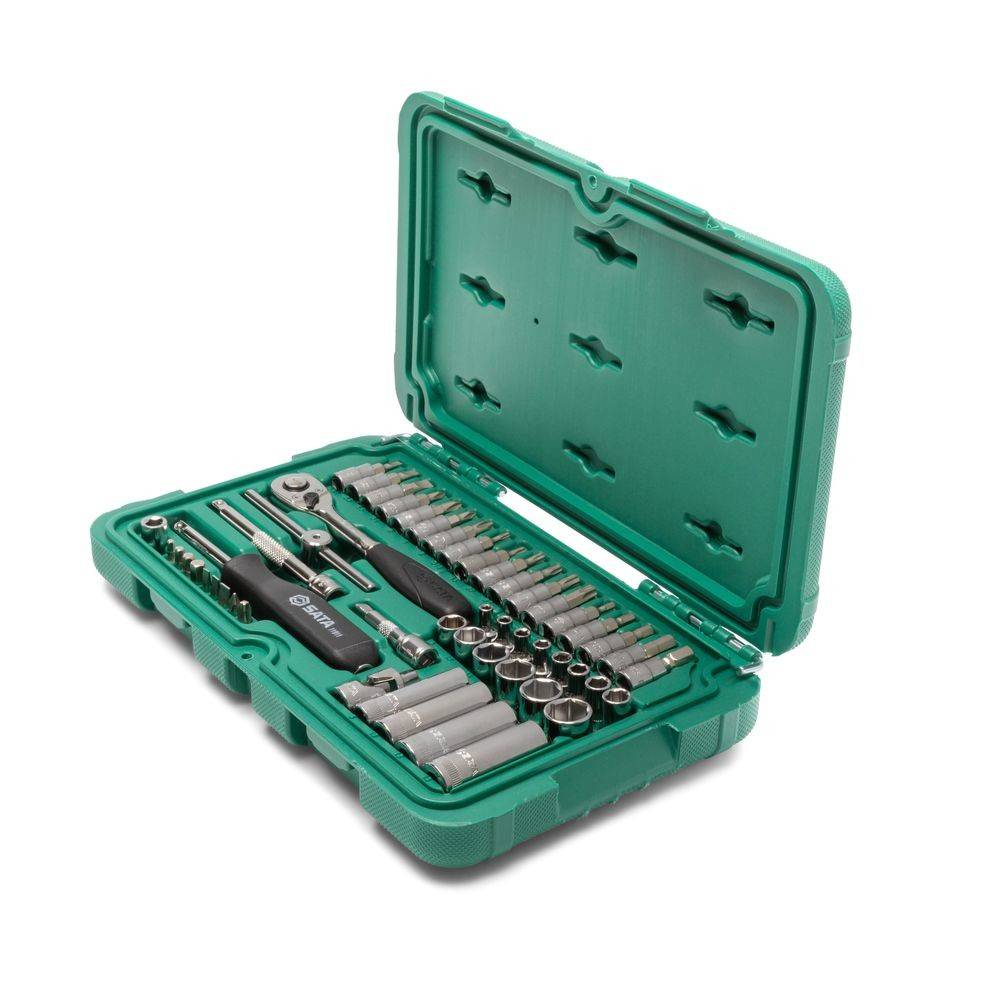 SATA 1/4" 6-kant Steckschlüssel Satz, 52-tlg.