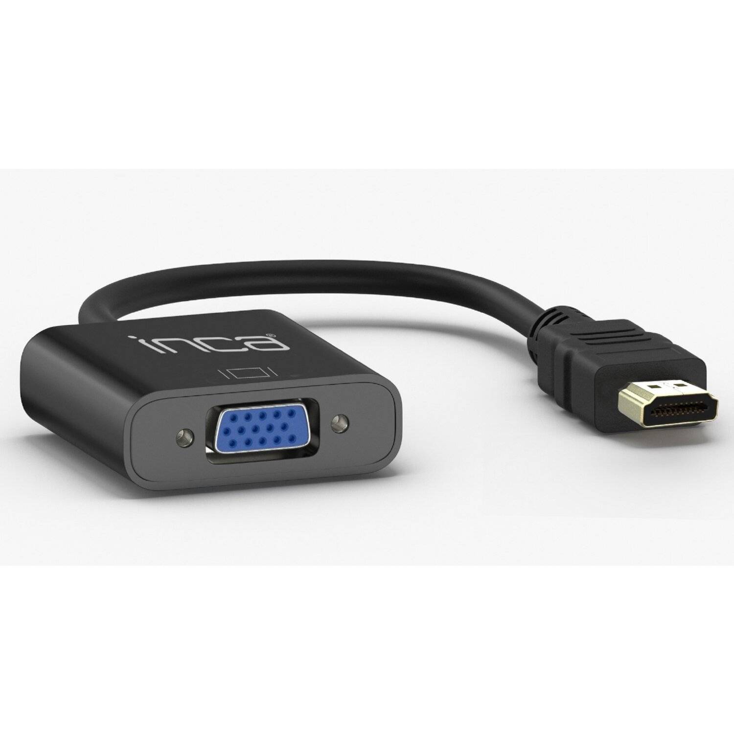 Inca HDMI-auf-VGA-Adapter mit inkludiertem Audiokabel Schwarz