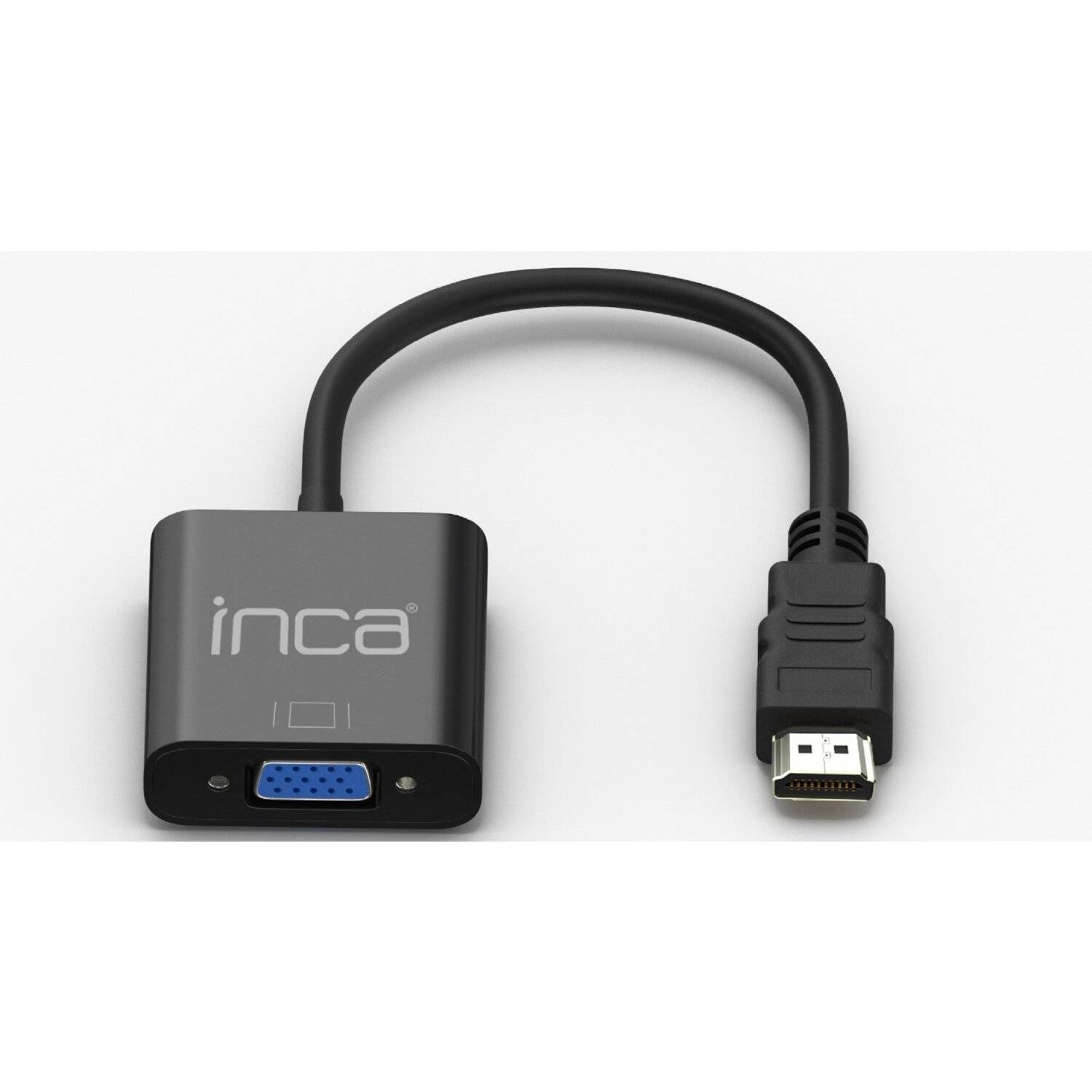 Inca HDMI-auf-VGA-Adapter mit inkludiertem Audiokabel Schwarz