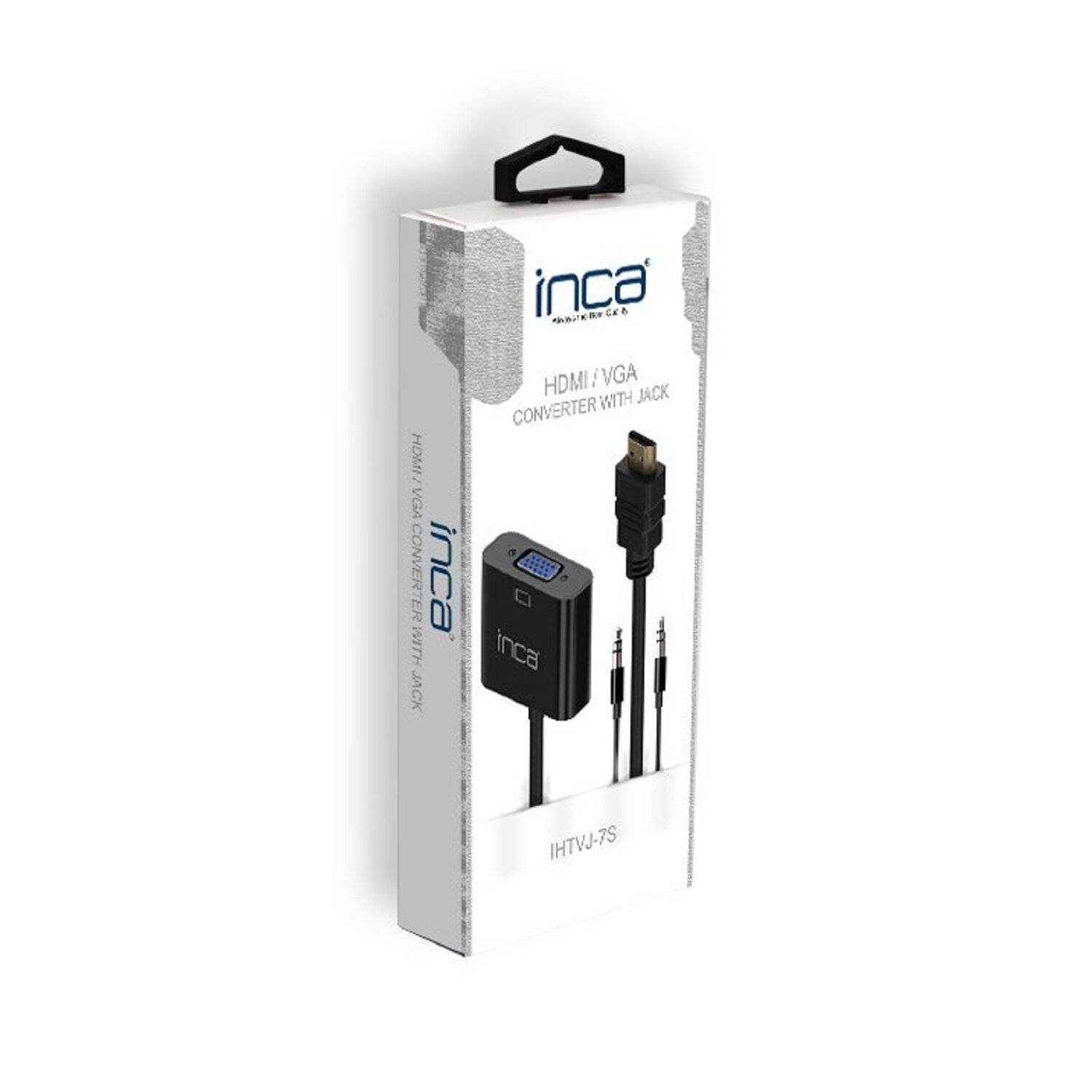 Inca HDMI-auf-VGA-Adapter mit inkludiertem Audiokabel Schwarz