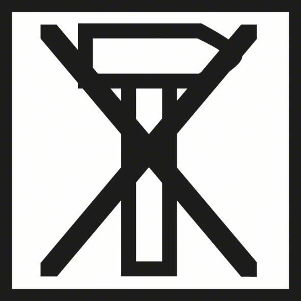 Symbol eines Hammers, der von einem Ständer gestützt wird, eingeschlossen in einem quadratischen Rahmen.