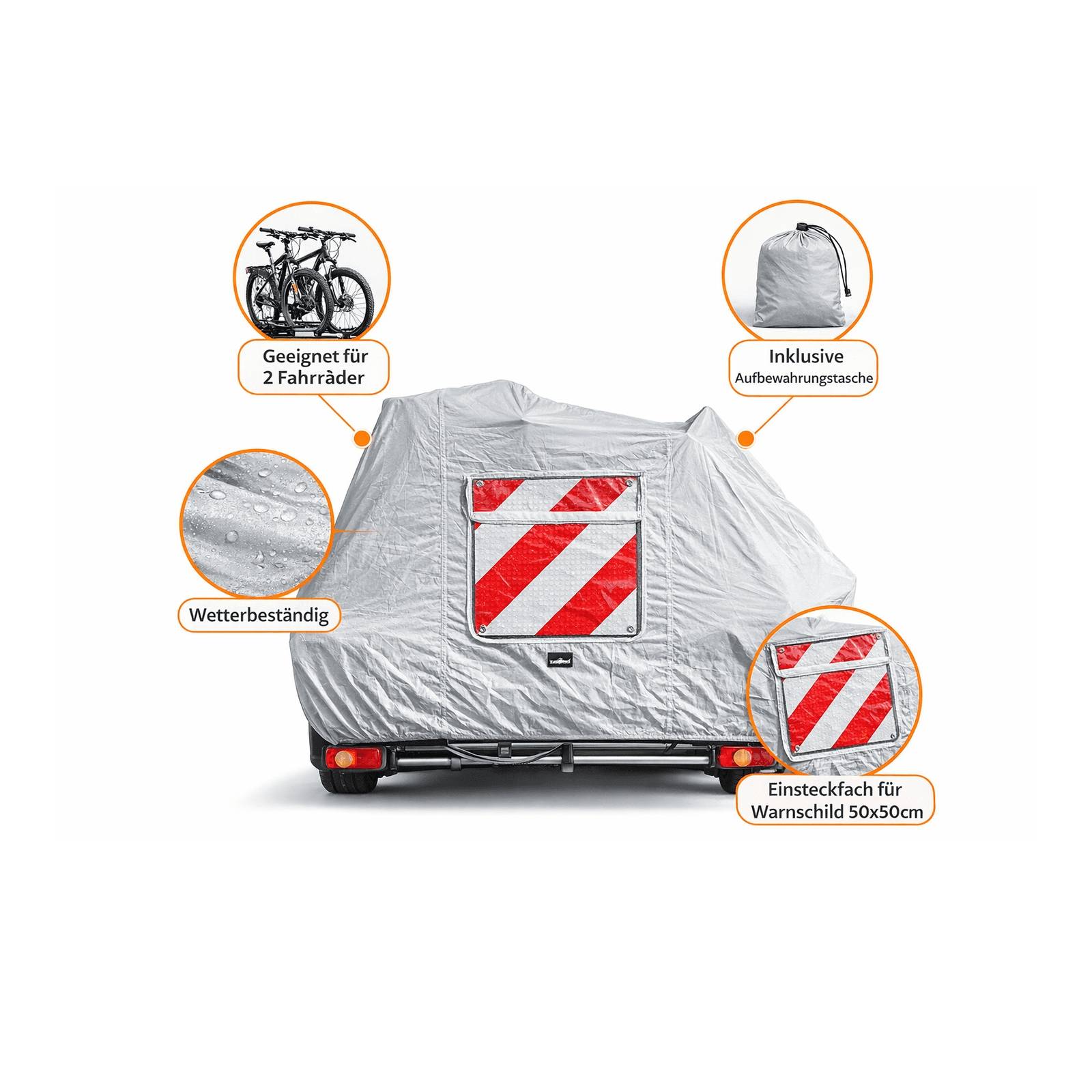 Fahrradschutzhülle Wohnmobil für 2 Fahrräder Fahrrad Schutzhülle Einsteckfach