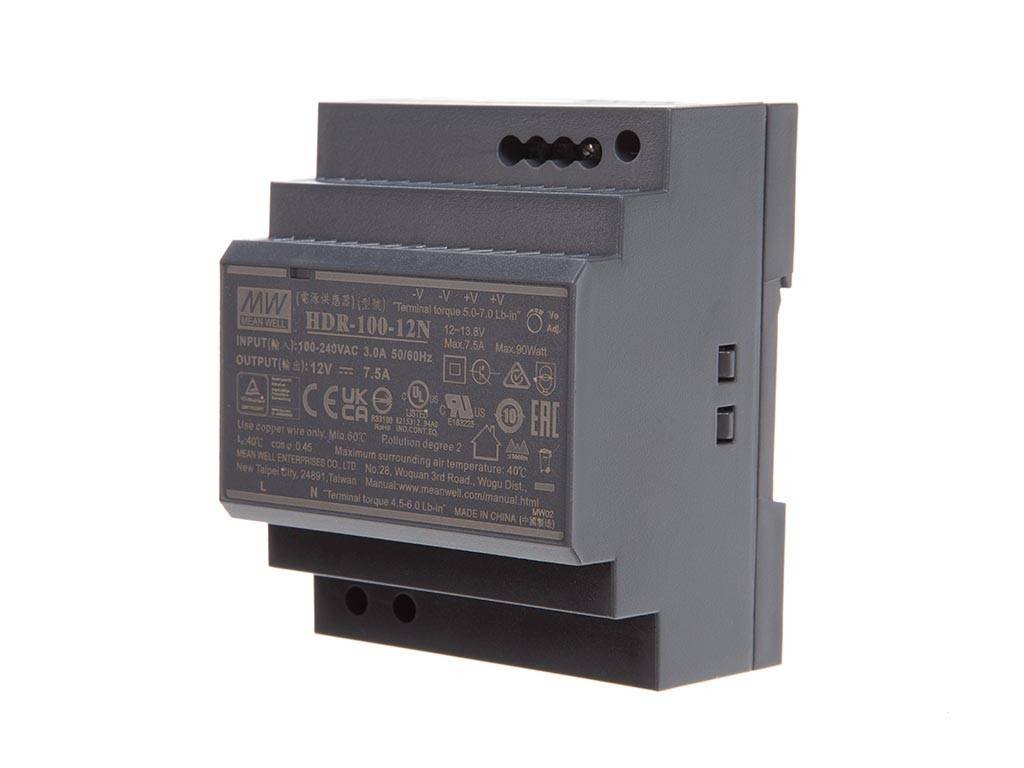 INDUSTRIE-NETZTEIL - 1 AUSGANG - HUTSCHIENENMONTAGE - 100 W - 12 V - 7.5 A