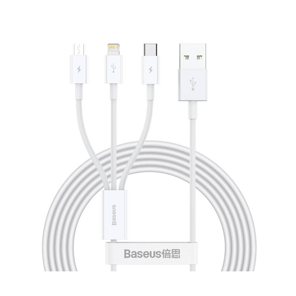 3in1 USB-Kabel Baseus Superior kompatibel mit iPhone / USB Type C / Micro-USB - 3,5 A 1,5 m