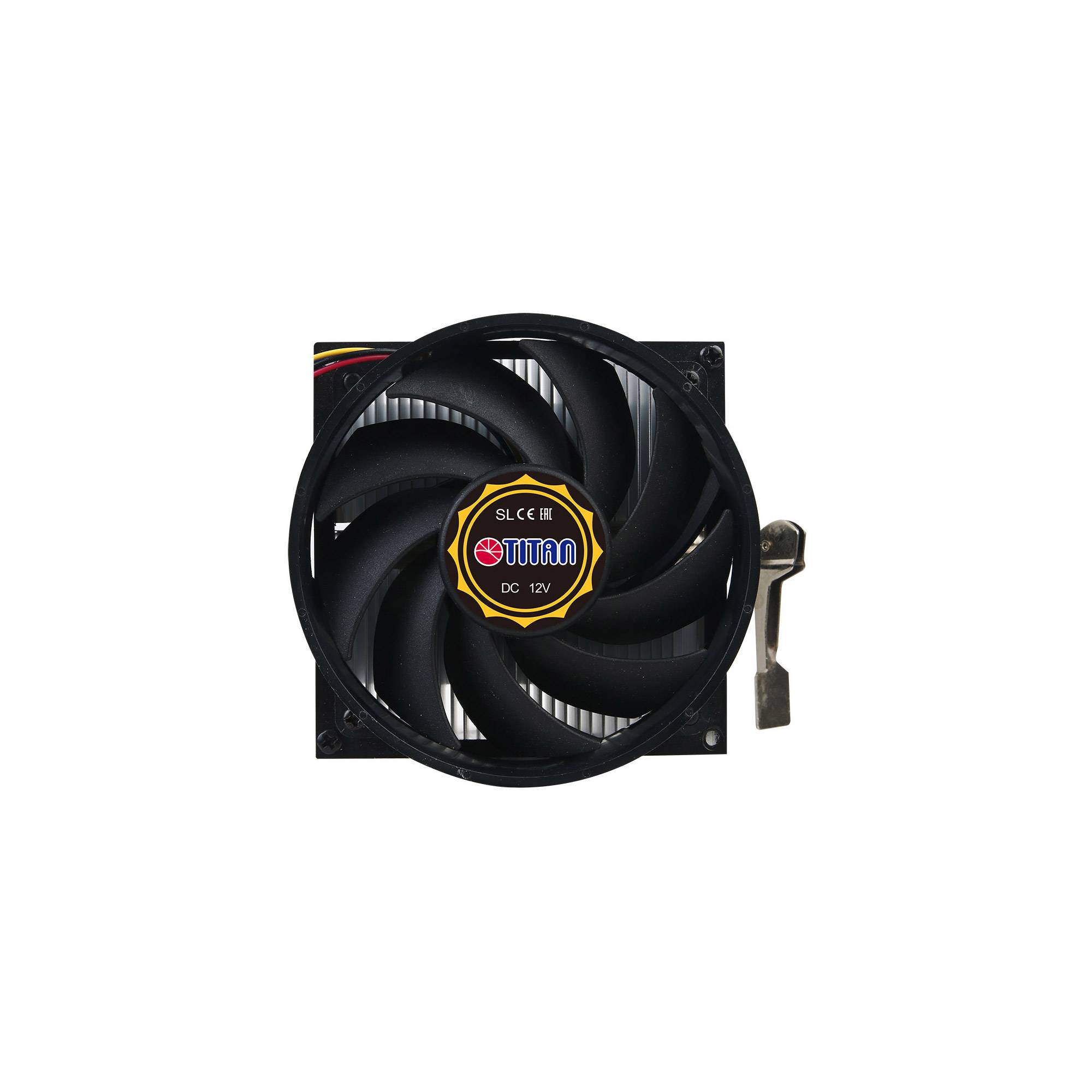 Schwarzer Computer-Kühlventilator mit der Bezeichnung „TITAN
