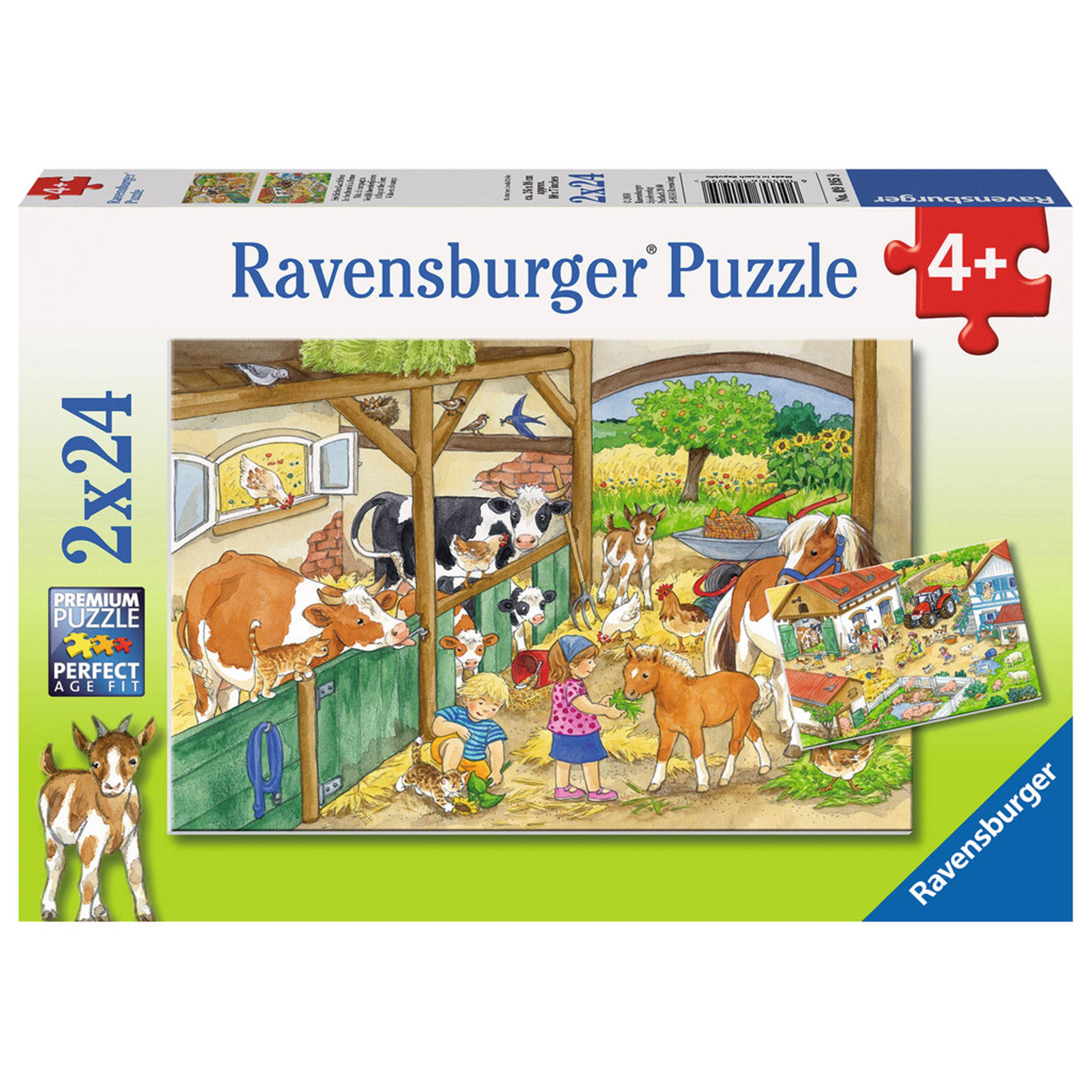 Ravensburger Puzzle Fröhliches Landleben, inklusive Mini-Poster, 2 x 24 Teile, 09195 9