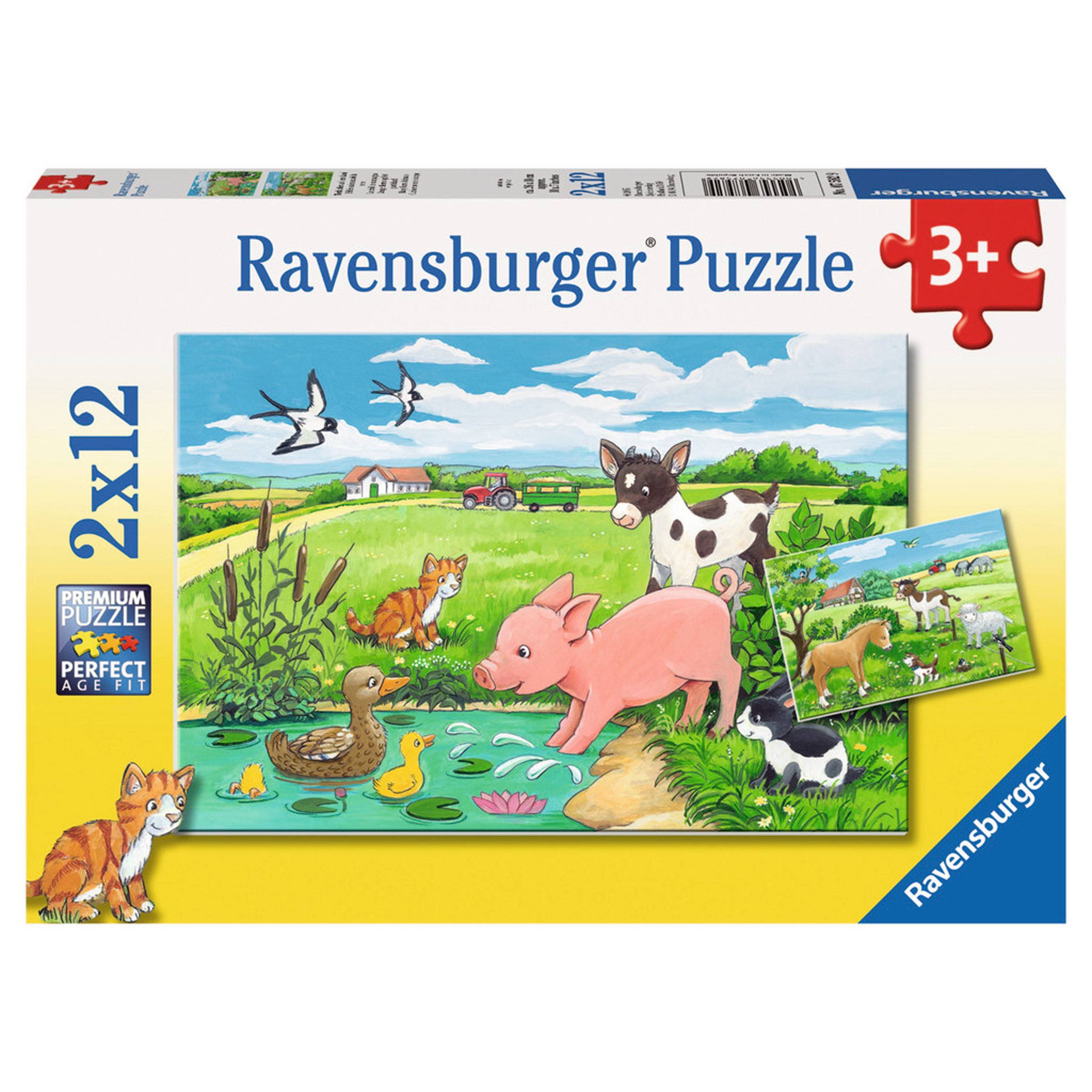 Ravensburger Puzzle Tierkinder Auf Dem Land, Inklusive Mini-Poster, 12 Teile, 07582 9