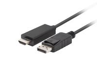 Lanberg CA-DPHD-11CC-0018-BK, DisplayPort, HDMI, 1,8 m, Schwarz