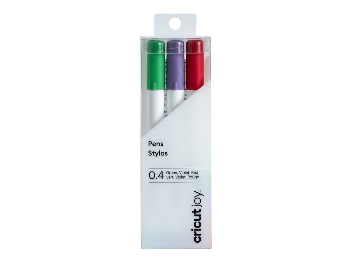 Cricut Joy - Filzstift - permanent - Rot, Grün, Violett - wasserbasierte Tinte - 0.4 mm - fein (Packung mit 3)