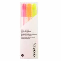Cricut Joy - Tintenroller - Glitter Neon Yellow, Glitter Neon Pink, Glitter Neon Orange - Dunkel - Geltinte - 0.8 mm (Pa