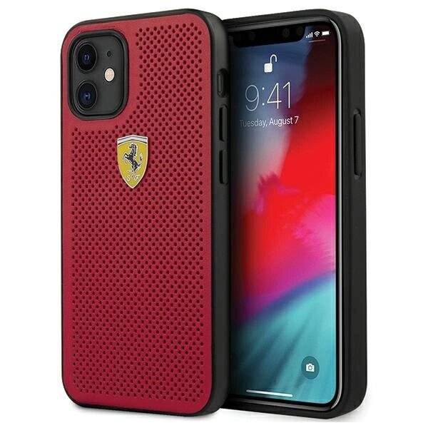 Ferrari FESPEHCP12SRE iPhone 12 mini 5.4″ rot/rot Hardcase On Track Perforated