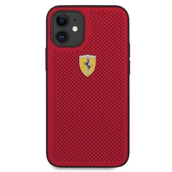 Ferrari FESPEHCP12SRE iPhone 12 mini 5.4″ rot/rot Hardcase On Track Perforated