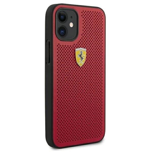 Ferrari FESPEHCP12SRE iPhone 12 mini 5.4″ rot/rot Hardcase On Track Perforated