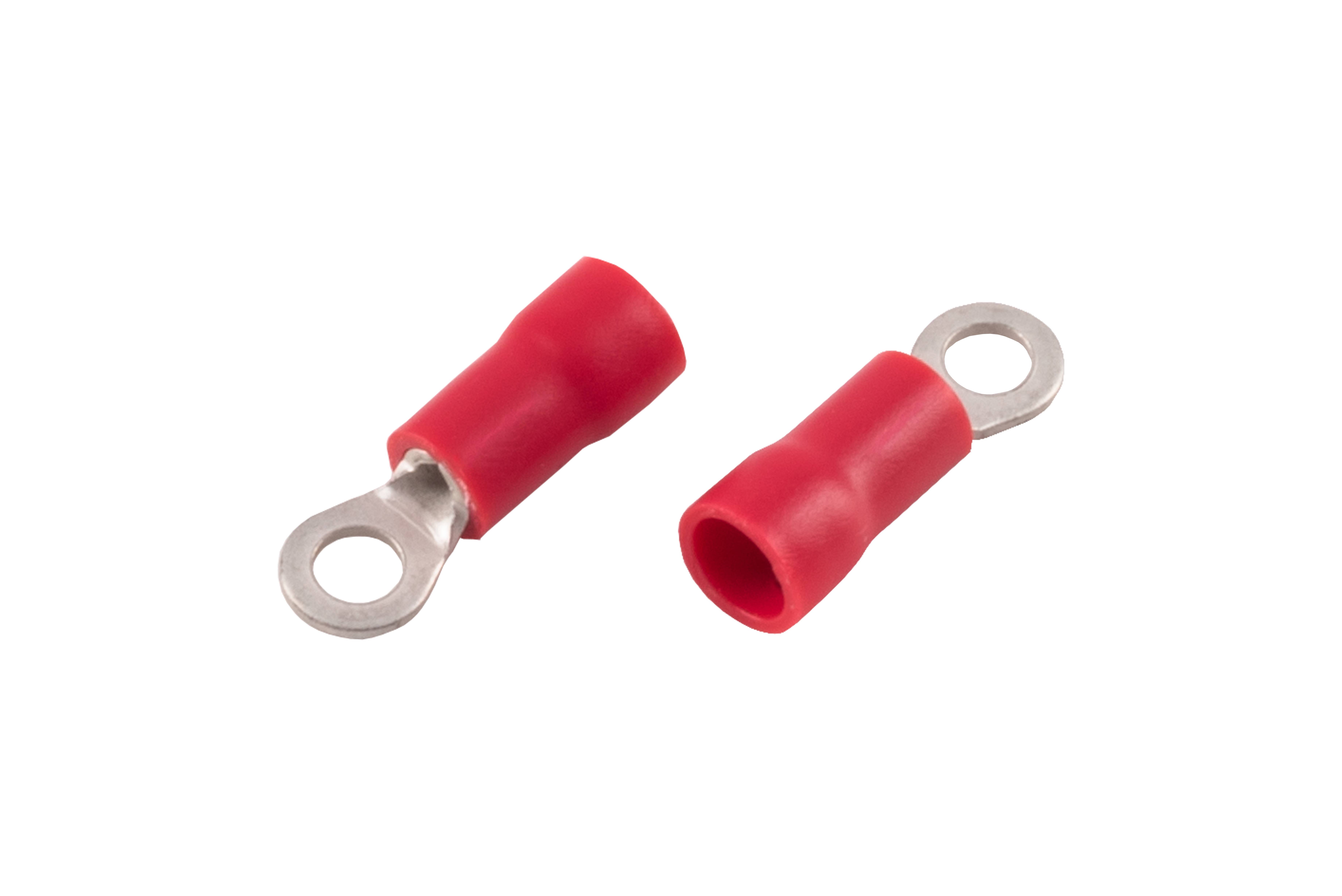 100x Ringkabelschuhe Ringösen 0.5 - 1.5 mm² M3 - DIN Kabelschuhe