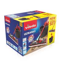 VILEDA - Ultramax Mop Set - Trocken&Nass - Schwarz - Rot - Box - 1,8 kg