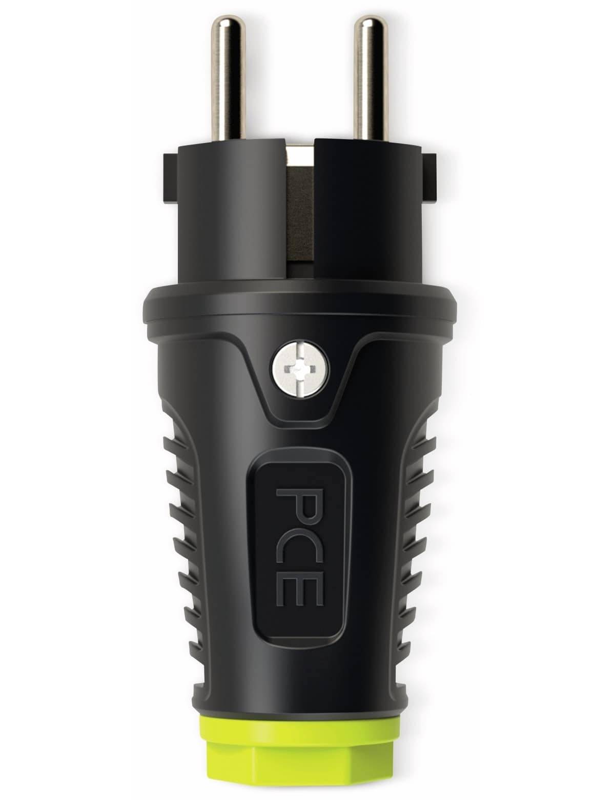 PCE Gummi-Schutzkontaktstecker Taurus2, schwarz/gelb