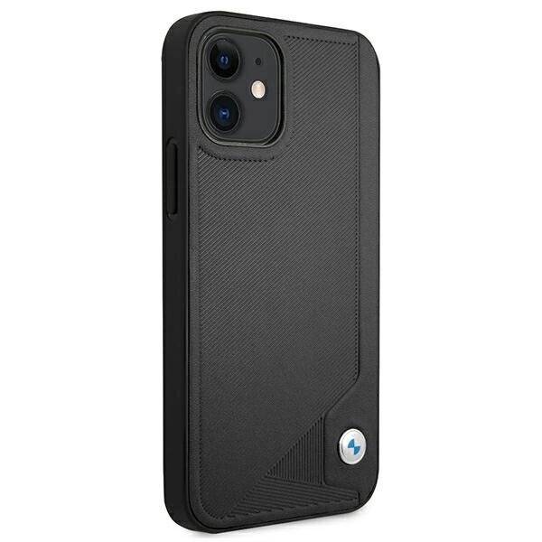 BMW Tasche BMHCP12SRCDPK iPhone 12 mini 5.4" schwarz/schwarz Hardcase Leder Deboss