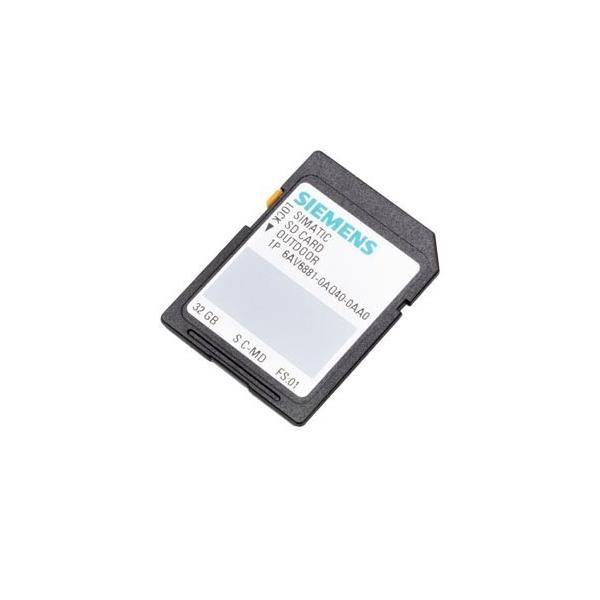 Eine 32-GB-Siemens-SD-Karte wird gezeigt, beschriftet mit 