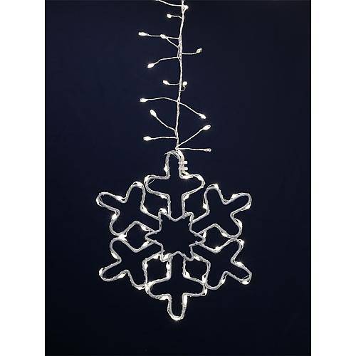 LED Lichtervorhang mit Schneeflocken kw 68773