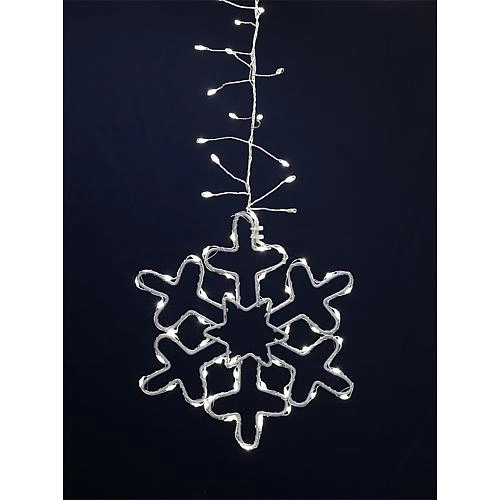LED Lichtervorhang mit Schneeflocken kw 68773 LED Lichtervorhang mit Schneeflocken kw 68773