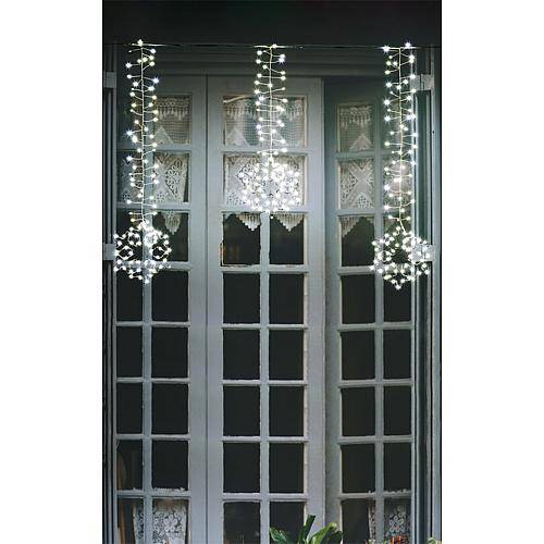 LED Lichtervorhang mit Schneeflocken kw 68773