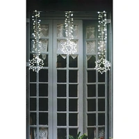 LED Lichtervorhang mit Schneeflocken kw 68773 LED Lichtervorhang mit Schneeflocken kw 68773