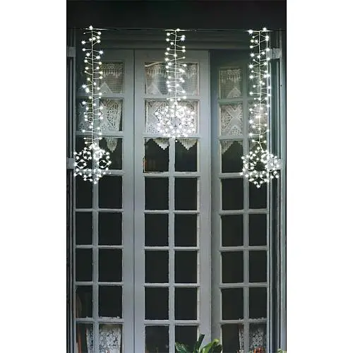 LED Lichtervorhang mit Schneeflocken kw 68773 LED Lichtervorhang mit Schneeflocken kw 68773