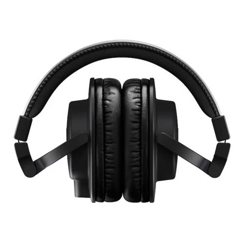 Schwarze Over-Ear-Kopfhörer mit gepolsterten Ohrmuscheln und einem verstellbaren Kopfbügel, von vorne betrachtet.
