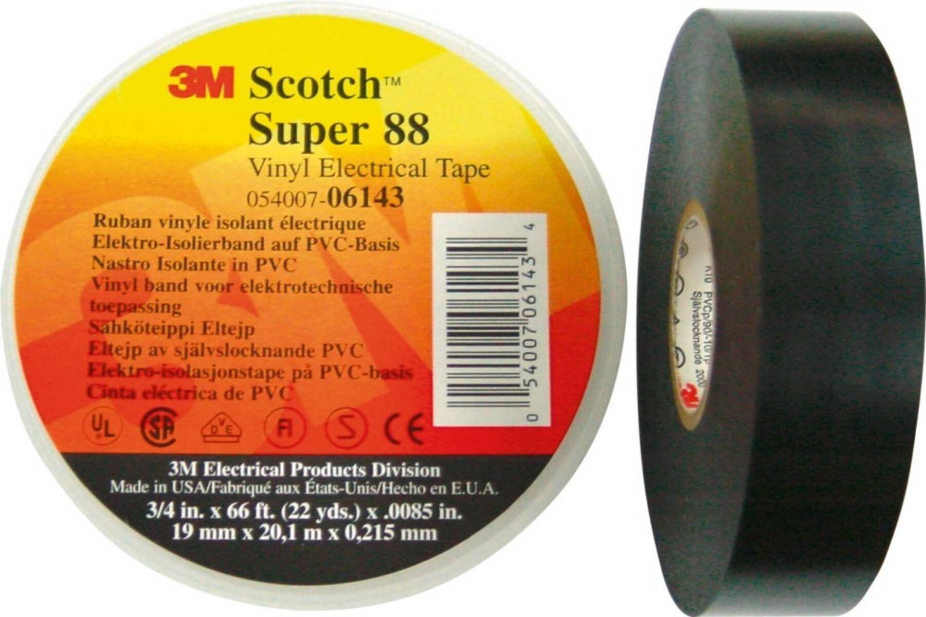 3M Deutschland PVC Elektro-Isolierband Super 88 38x33 sw