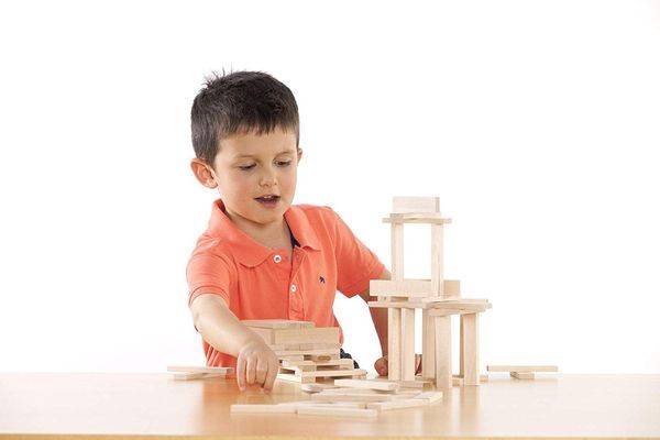 Eichhorn Holzbaukasten, Holzsteine inkl. Vorlagen, Buchenholz 200 teilig