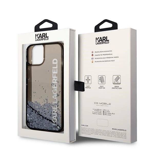 Karl Lagerfeld KLHCP14SLCKVK iPhone 14 6.1″ schwarz / schwarzes Hardcase Liquid Glitter Elong