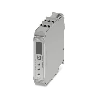 Ein kompaktes industrielles elektronisches Gerät mit einem digitalen Display und mehreren Anschlussanschlüssen, das zur Überwachung oder Steuerung von Prozessen verwendet wird.