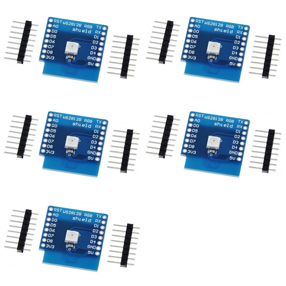 5 x WS2812B RGB LED Shield für D1 Mini