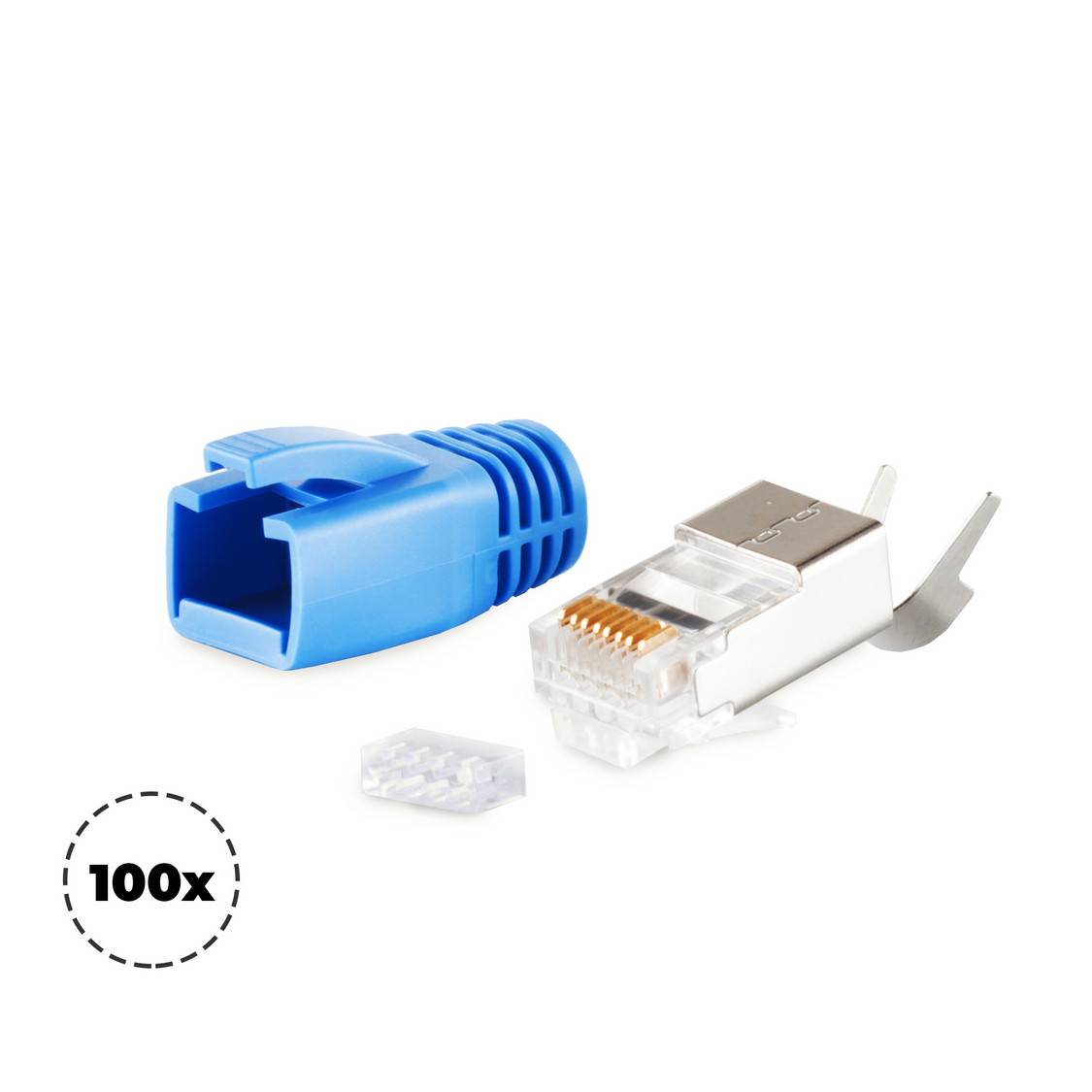 Stecker SET für Verlegekabel bis AWG 23 blau VE100