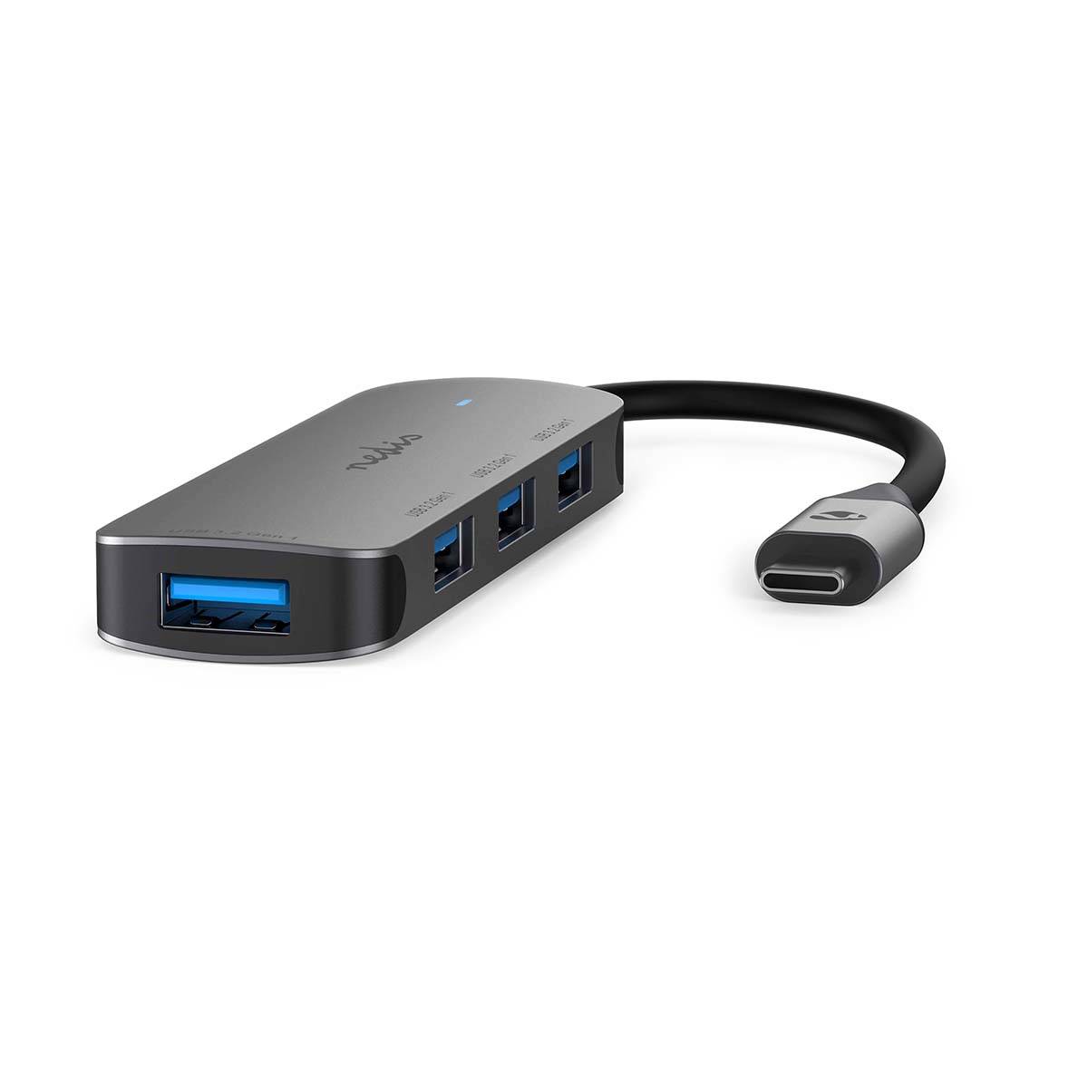 Nedis USB-Hub 1x USB-C - 4x USB A 4-Port port s 3.2 Gen1 Stromversorgungüber USB