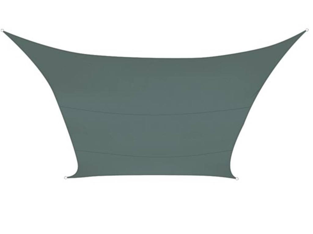 Perel Sonnensegel, wasserabweisend, 2 x 3 m, 160 g/m², Polyester, Rechteck, Grüngrau