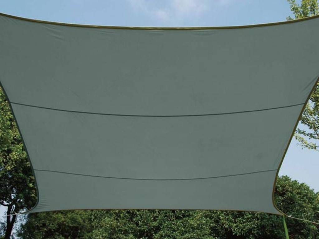 Perel Sonnensegel, wasserabweisend, 2 x 3 m, 160 g/m², Polyester, Rechteck, Grüngrau