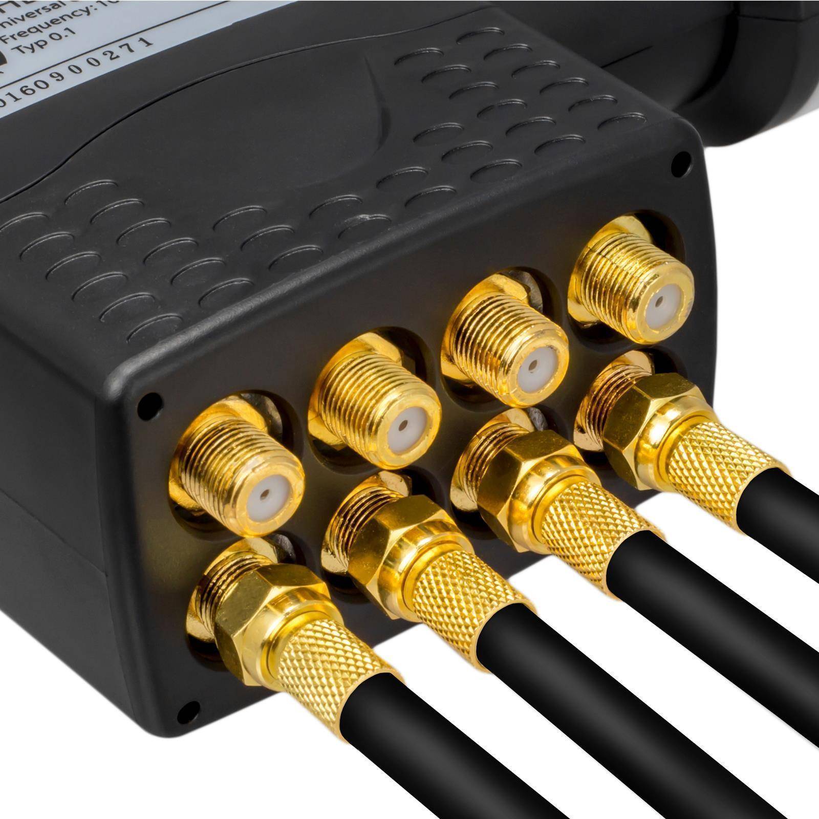 hb-digital 50m Koaxialkabel Galaxy 135dB 5-Fach geschirmt Reines Kupfer schwarz