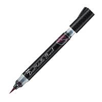 Schwarzer 'Dramatic Brush' Marker mit feiner roter Pinselspitze auf weißem Hintergrund.