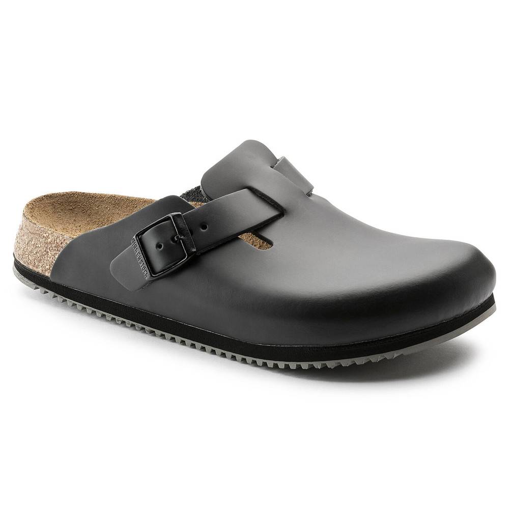 Birkenstock Clog Boston Super Grip, Naturleder, schwarz, Weite normal, Größe 47