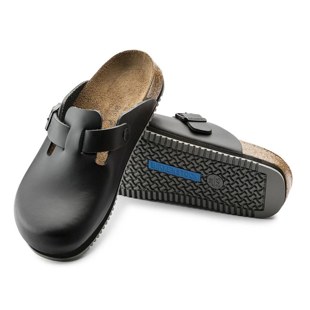 Birkenstock Clog Boston Super Grip, Naturleder, schwarz, Weite normal, Größe 47