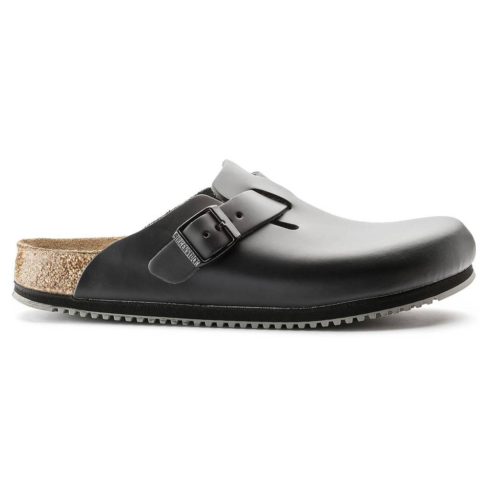 Birkenstock Clog Boston Super Grip, Naturleder, schwarz, Weite normal, Größe 47
