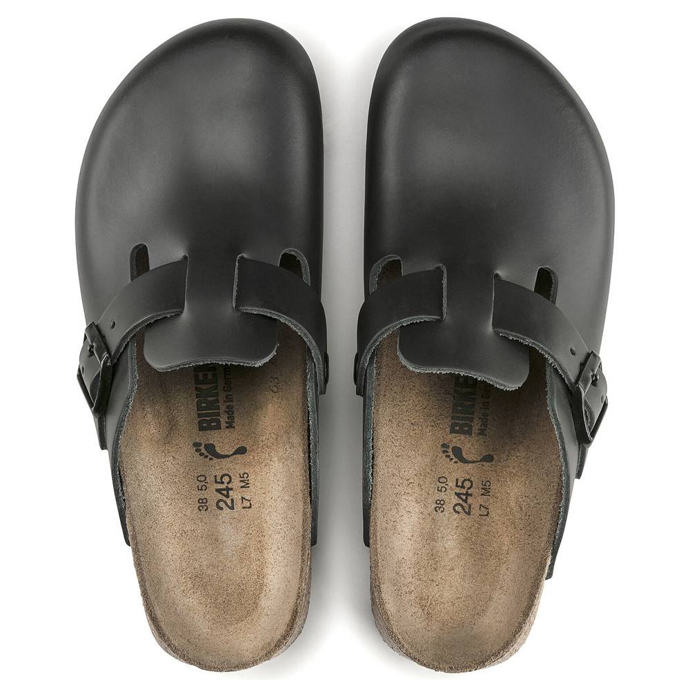 Birkenstock Clog Boston Super Grip, Naturleder, schwarz, Weite normal, Größe 47
